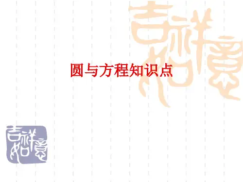 圆与方程知识点