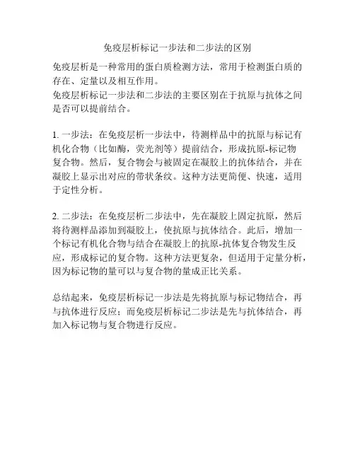 免疫层析标记一步法和二步法的区别