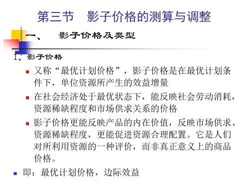 9.2影子价格的测算与调整解析