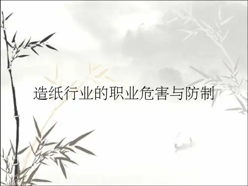 造纸行业的职业危害与防制