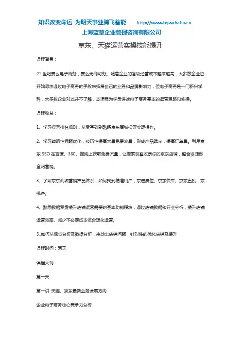 《京东天猫运营实操技能提升》