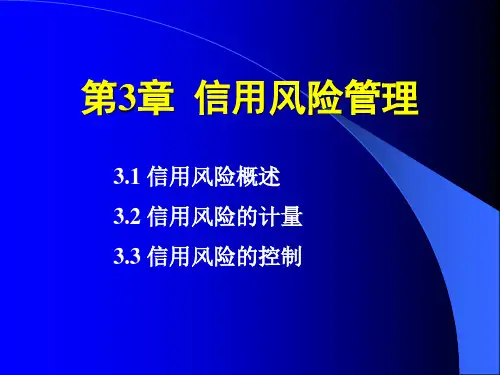 第三章  信用风险管理  《金融风险管理》  PPT课件