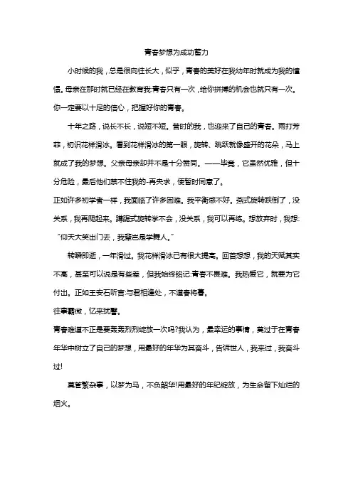 梦想为成功蓄力作文600字