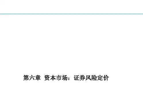 证券投资学  第六章  资本市场：证券风险定价