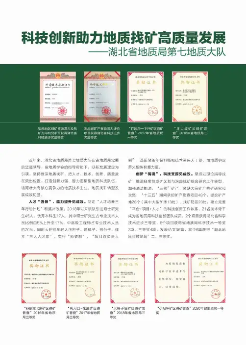 科技创新助力地质找矿高质量发展——湖北省地质局第七地质大队