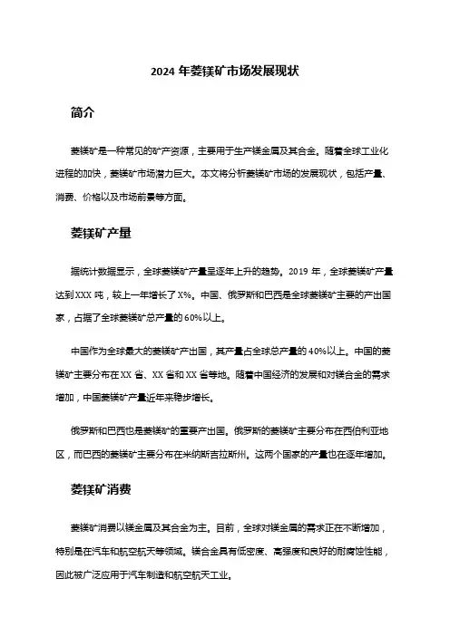 2024年菱镁矿市场发展现状