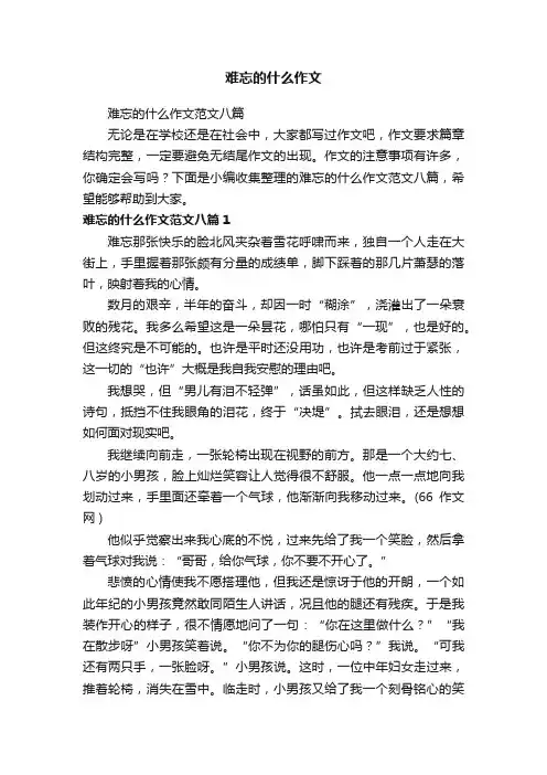 难忘的什么作文