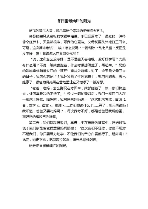 冬日里最灿烂的阳光