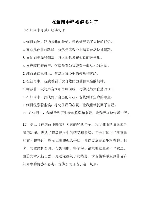 在细雨中呼喊 经典句子
