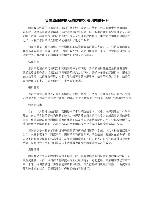 我国原油结蜡及清防蜡的知识图谱分析