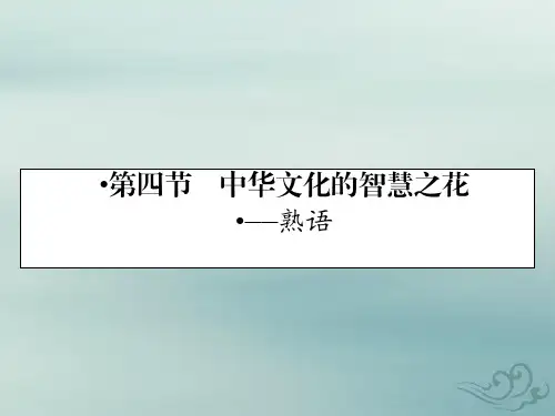 语文人教版选修语言文字应用课件：第4课第4节中华文化的智慧之花——熟语