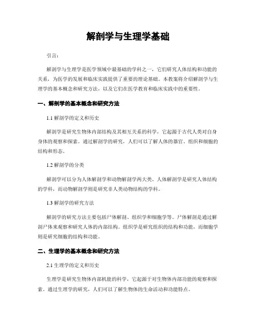 解剖学与生理学基础