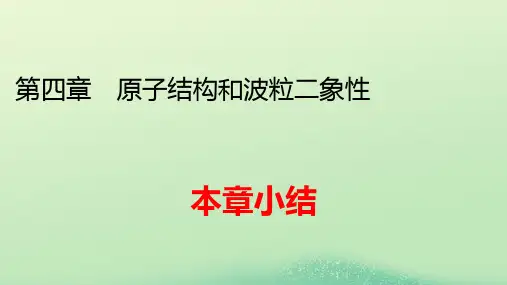 新教材高中物理第四章原子结构和波粒二象性本章小结pptx课件新人教版选择性必修第三册