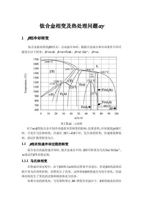 钛合金相变及热处理