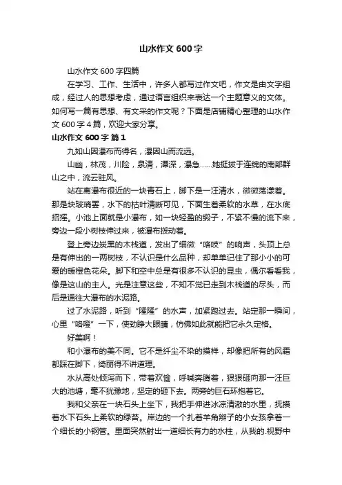 山水作文600字