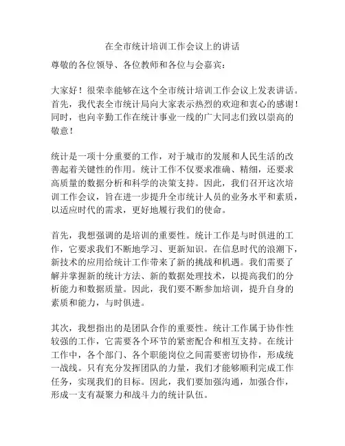在全市统计培训工作会议上的讲话