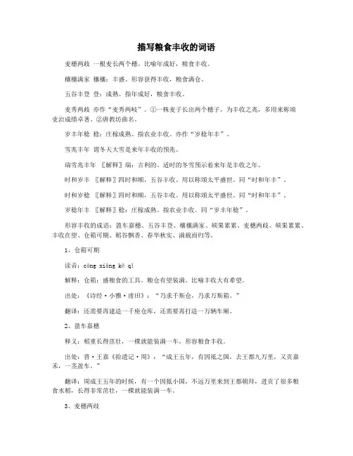 描写粮食丰收的词语
