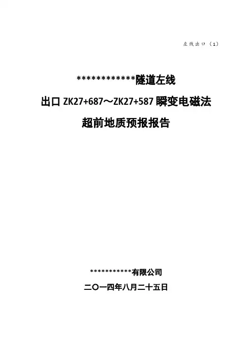 瞬变电磁法报告模板
