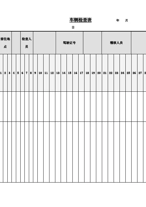车辆检查表表格格式
