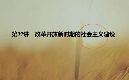 2019版高考历史一轮复习通史版课件：第37讲 改革开放新时期的社会主义建设 精品