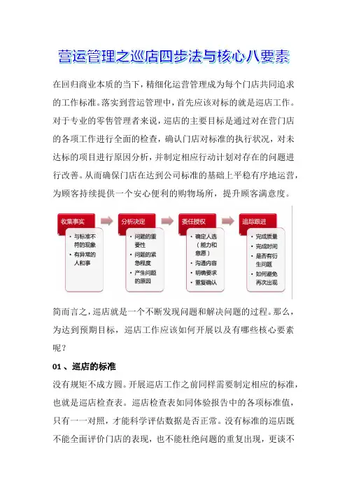 营运管理之巡店四步法与核心八要素
