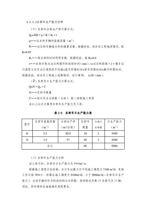 自卸车生产能力分析