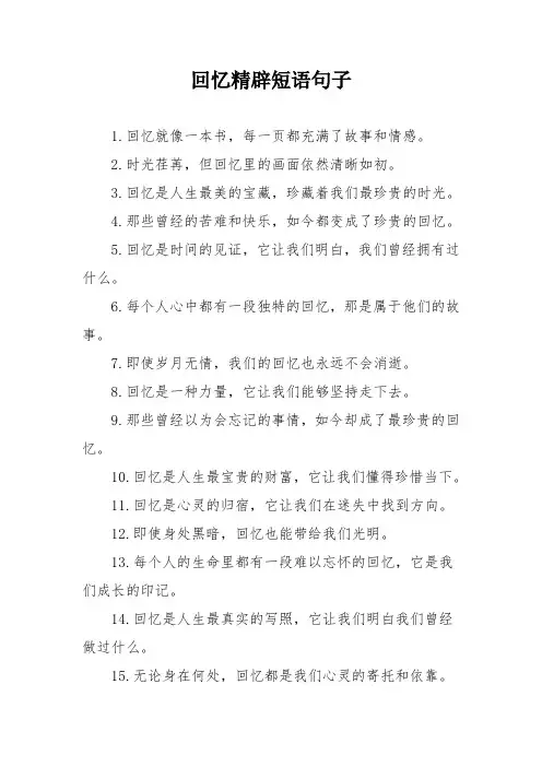 回忆精辟短语句子