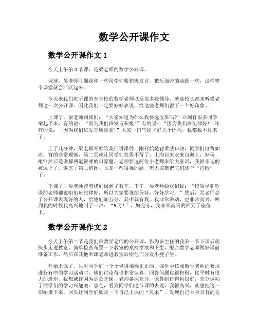数学公开课作文
