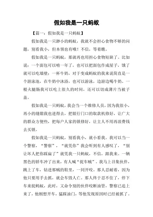 假如我是一只蚂蚁