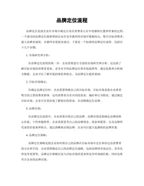 品牌定位流程