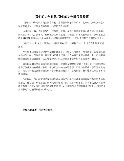 我们的少年时代_我们的少年时代盘资源