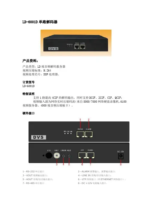 解码器型号与参数