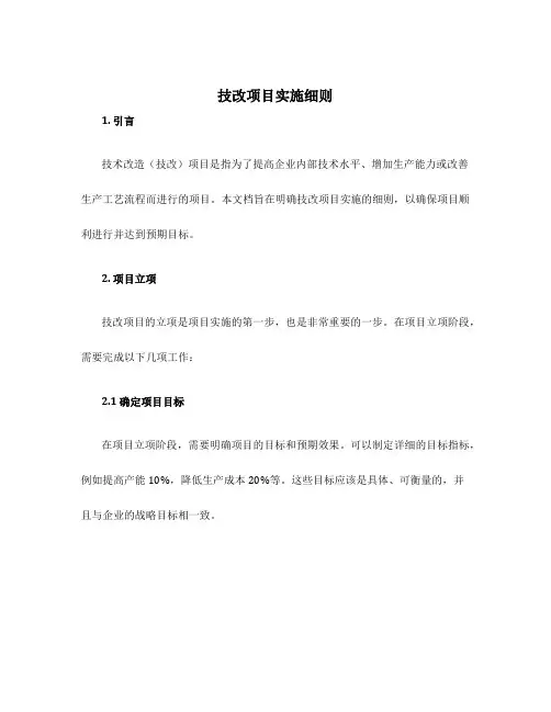 技改项目实施细则