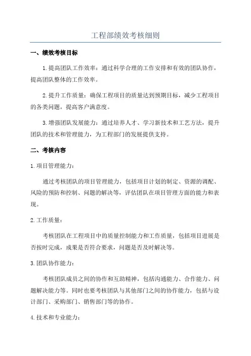 工程部绩效考核细则