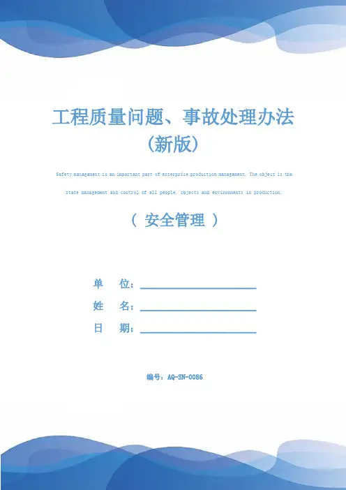 工程质量问题、事故处理办法(新版)