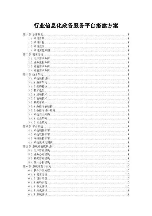 政府行业信息化政务服务平台搭建方案