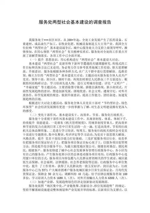服务处两型社会基本建设的调查报告