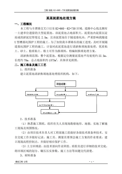老泥浆池处理方案