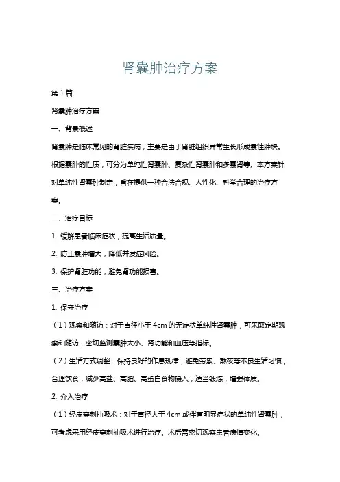 肾囊肿治疗方案