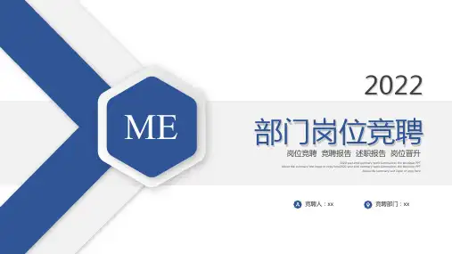 部门岗位竞聘PPT模版