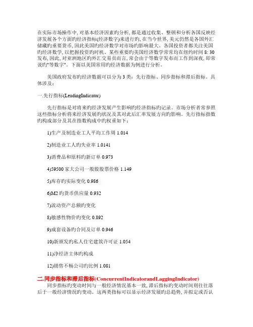 先行指标、同步指标与滞后指标