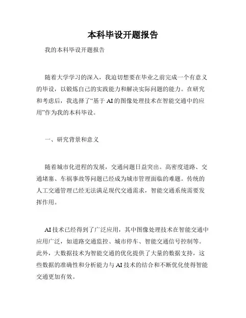本科毕设开题报告