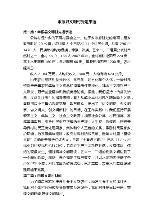 申报县文明村先进事迹