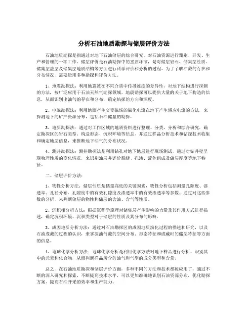 分析石油地质勘探与储层评价方法