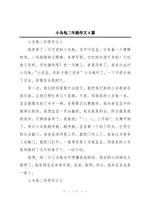 小乌龟二年级作文4篇