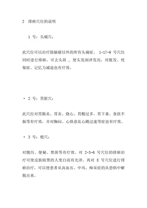 心天泻血排瘀2排瘀穴位的说明