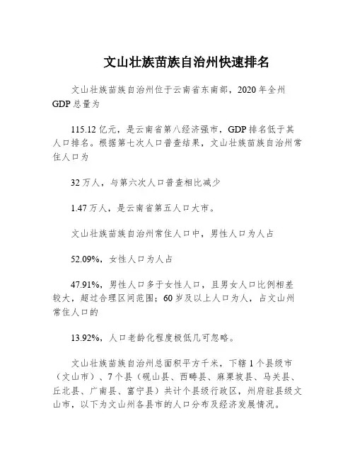 文山壮族苗族自治州快速排名