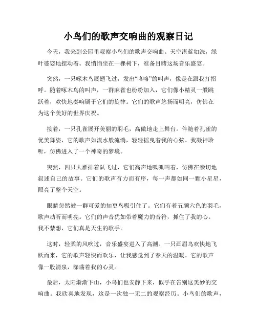 小学三年级作文小鸟们的歌声交响曲的观察日记