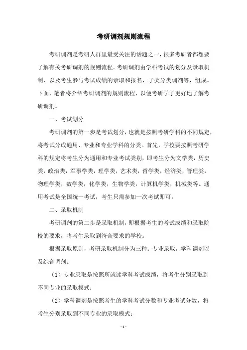 考研调剂规则流程