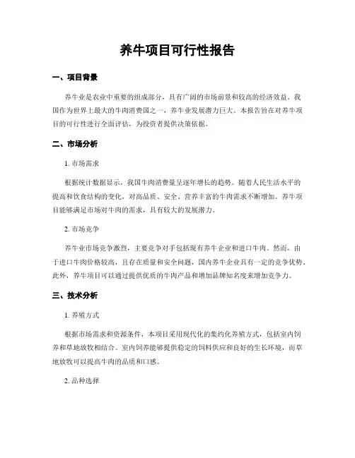 养牛项目可行性报告